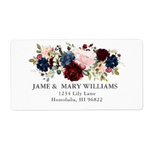 Elegant Bloom Blush Burgundy Navy Roses H2