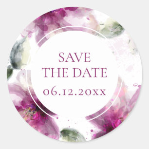Elegant Bloom Save the Date Classic Round Sticker