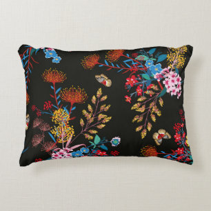 Elegant Blooming Garden floral and butterflies in Accent Pillow