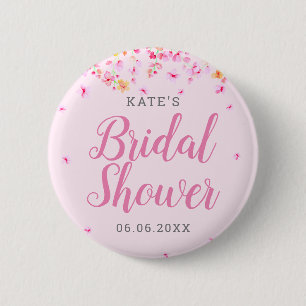 Elegant Blossom Bridal Shower 2 Inch Round Button