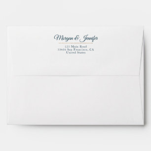 Elegant Blu Navy and Gold Personalized Envelope