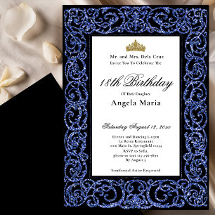 Elegant Blue 18th Birthday Debut Invitation