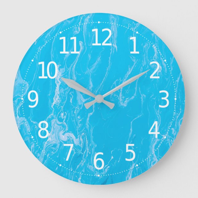 Elegant Blue Abstract Artwork | Wall Clock (Front)