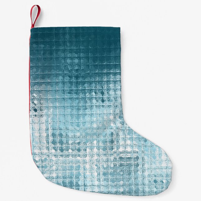 Elegant Blue Abstract: Beautiful Background Small Christmas Stocking (Front)