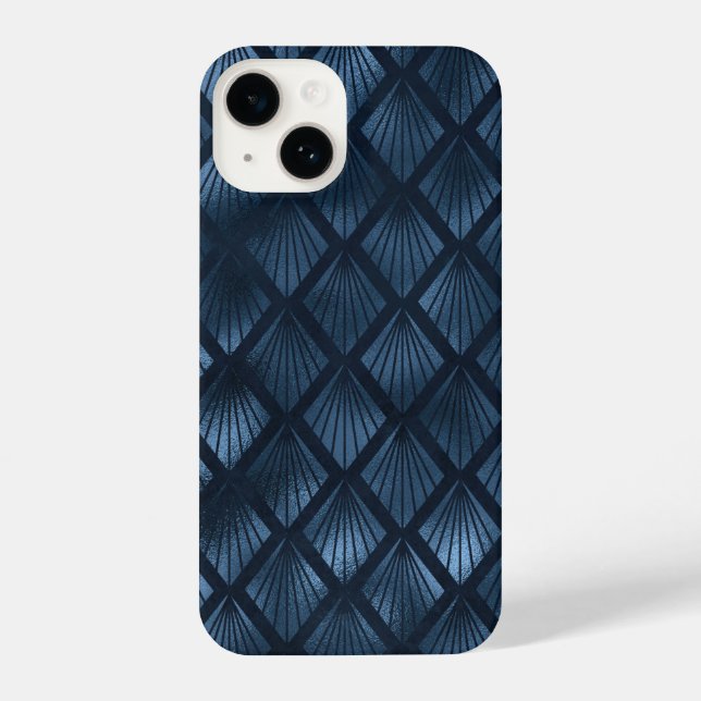 Elegant blue abstract iPhone case (Back)