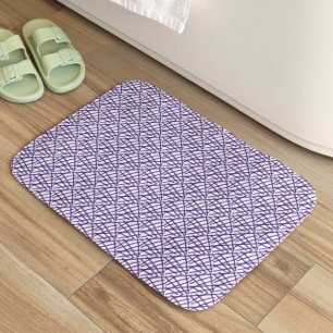 Elegant Blue Abstract Lines Bath Mat