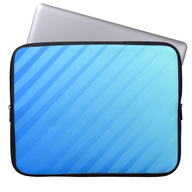 Elegant Blue Abstract Lines Laptop Sleeve (Front)
