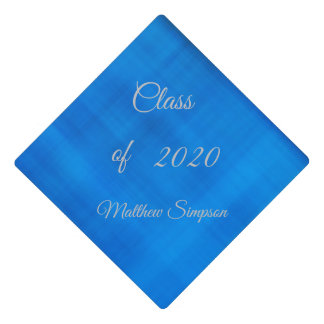 Elegant,Blue,Abstract,Personalize Graduation Cap Topper