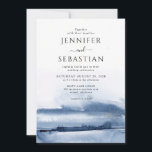 Elegant Blue Abstract Watercolor Ethereal Wedding Invitation<br><div class="desc">A soft,  serene,  and ethereal blue watercolor wash wedding invitation for those who like a simple ethereal style. Elegant serif typography.</div>