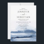 Elegant Blue Abstract Watercolor Ethereal Wedding Invitation<br><div class="desc">A soft,  serene,  and ethereal blue watercolor wash wedding invitation for those who like a simple ethereal style. Elegant serif typography.</div>
