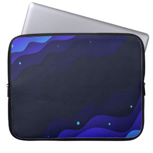 Elegant Blue Abstract Waves Laptop Sleeve