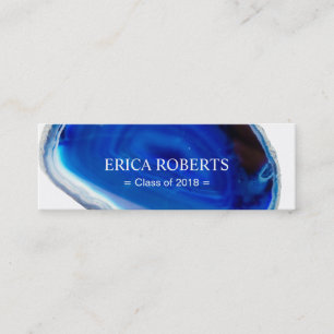 Elegant Blue Agate Graduation Name Insert