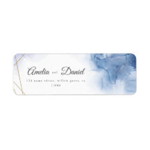 Elegant Blue Agate wedding adress Label