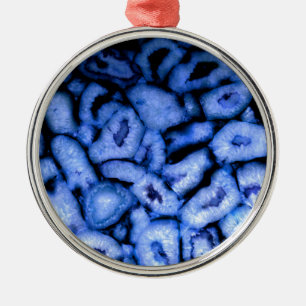 Elegant blue agates blue gemstones blue quartz metal ornament