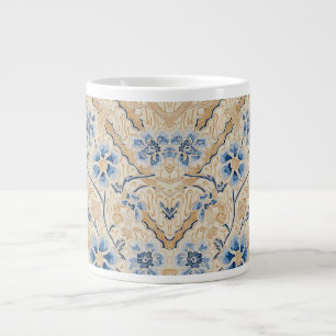 Elegant Blue and Beige Batik Specialty Mug