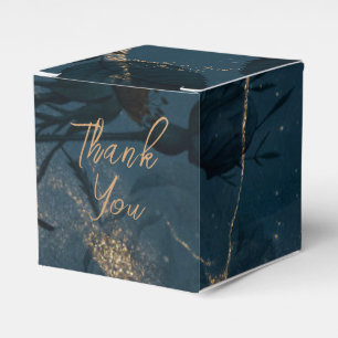 Elegant Blue and Gold Favor Box