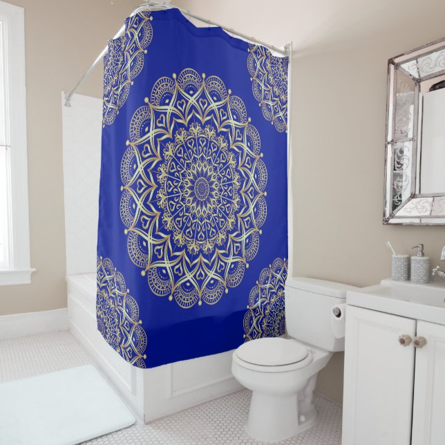 Elegant Blue and Gold Mandala (In Situ)