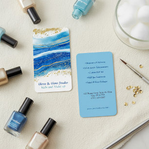 Elegant Blue and Gold Marble Business Card