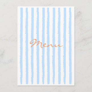 Elegant blue and orange Menu