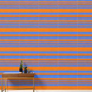 Elegant Blue and Orange stripes Wallpaper