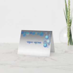Elegant Blue and Silver Christmas season Card   