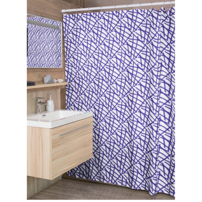 Elegant Blue and White Abstract Shower Curtain (Creator Uploaded)