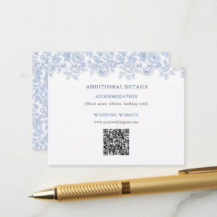 Elegant Blue and White Chinoiserie Floral Detail Enclosure Card