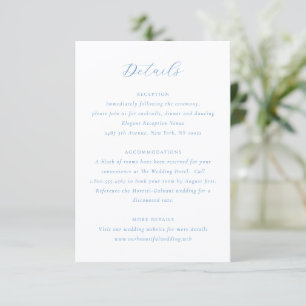 Elegant Blue and White Coastal Chic Wedding Enclosure Card