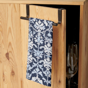 Elegant Blue and White Damask Kitchen Towel
