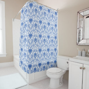 Elegant Blue and White Damask Pattern