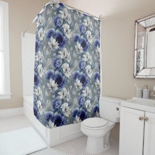 Elegant Blue and White Roses and Lilies