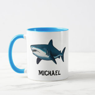 Elegant blue and white shark fish Personalized Mug