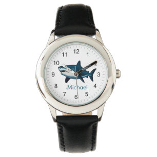 Elegant blue and white shark fish Personalized Watch