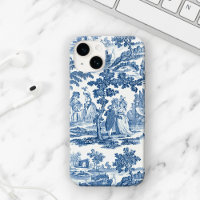 Elegant Blue and White Vintage French Toile
