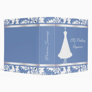 Elegant Blue and White Wedding Planner Binder
