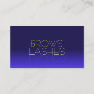 Elegant Blue and Yellow Chic Mirror Letters Modern Business Card