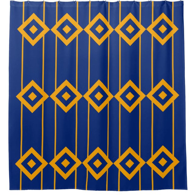 Elegant blue and yellow geometric pattern (Front)