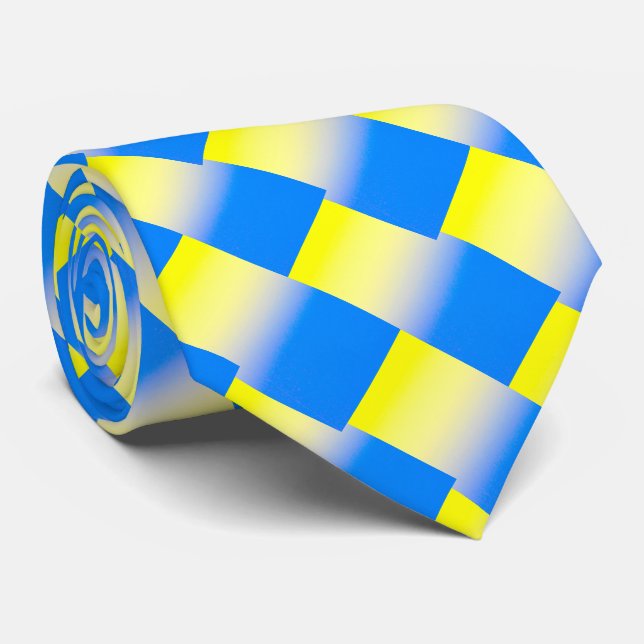 Elegant Blue and Yellow Ukraine Inspired Peace Tie (Rolled)