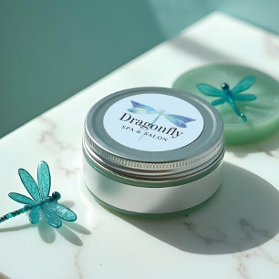 Elegant Blue & Aqua Watercolor Dragonfly Classic Round Sticker