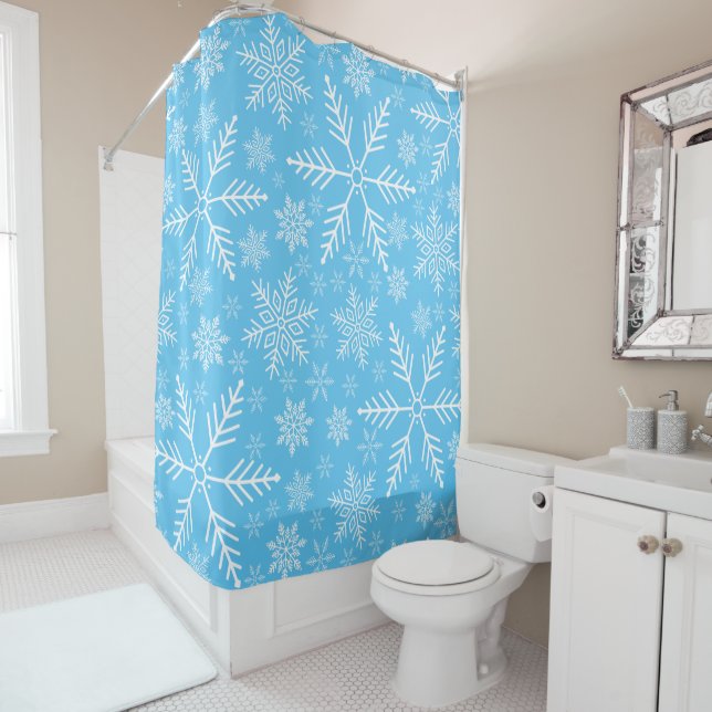 Elegant Blue Aqua White Winter Snowflake (In Situ)