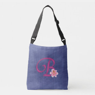 Elegant Blue B Crossbody Bag