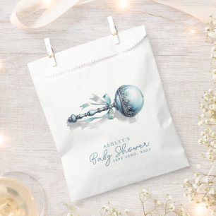 Elegant Blue Baby Rattle Boy Baby Shower Favour Bag