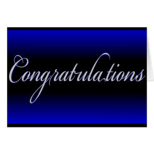 Elegant blue black fade Congratulations card