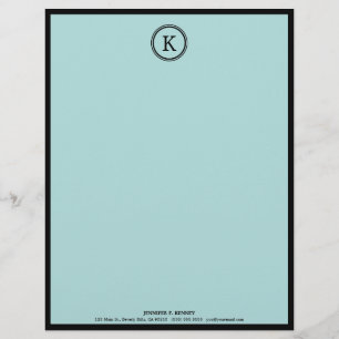 Elegant Blue & Black Monogram Letterhead