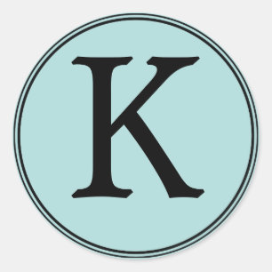 Elegant Blue & Black Monogram Stickers