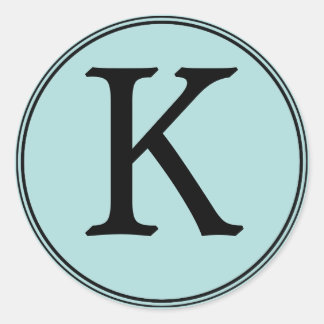 Elegant Blue & Black Monogram Stickers