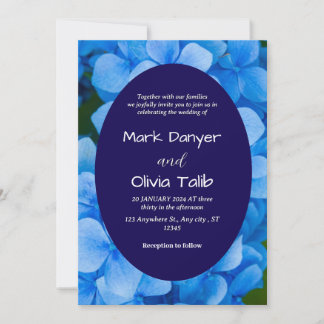Elegant Blue Board Wedding Invitation Template 