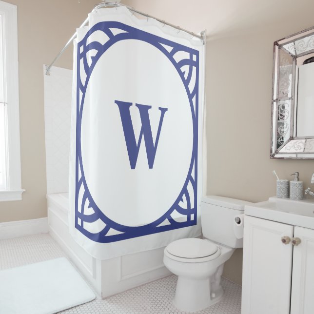 Elegant Blue Border Monogram (In Situ)