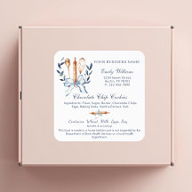 Elegant Blue Bow Utensils Cottage Law Food label 