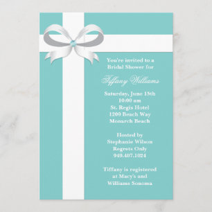 Elegant Blue Bridal Shower Invitation